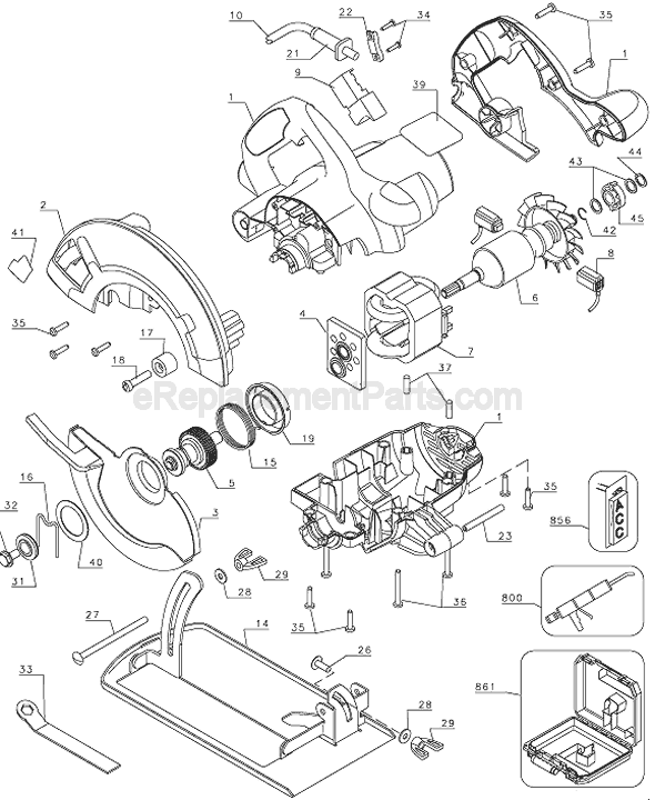 Page A Diagram and Parts List for CS1010 Type 1 Black and Decker Circular Saw
